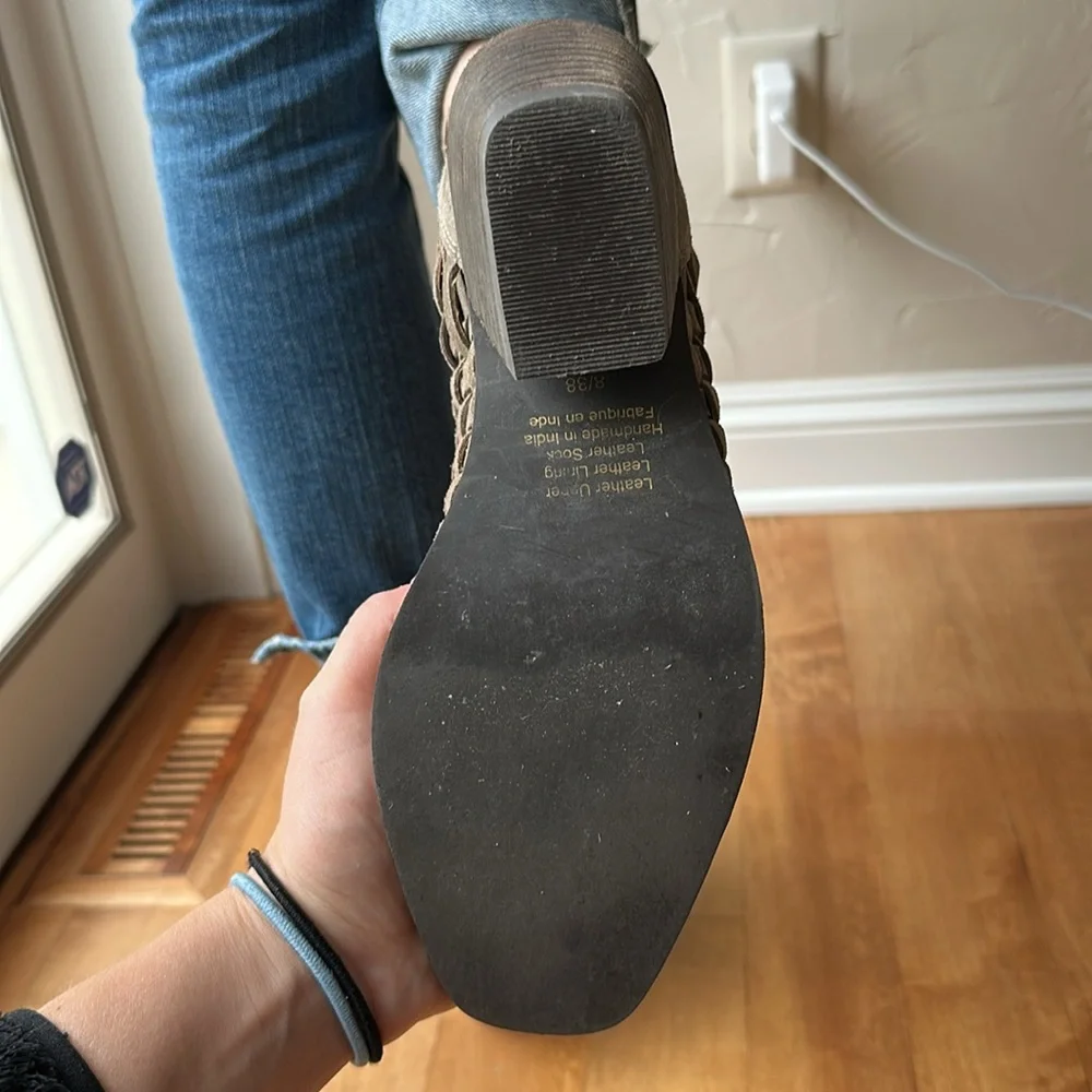 Jeffrey Campbell Surat Suede Woven Ankle Boots booties 8 - Picture 6 of 7